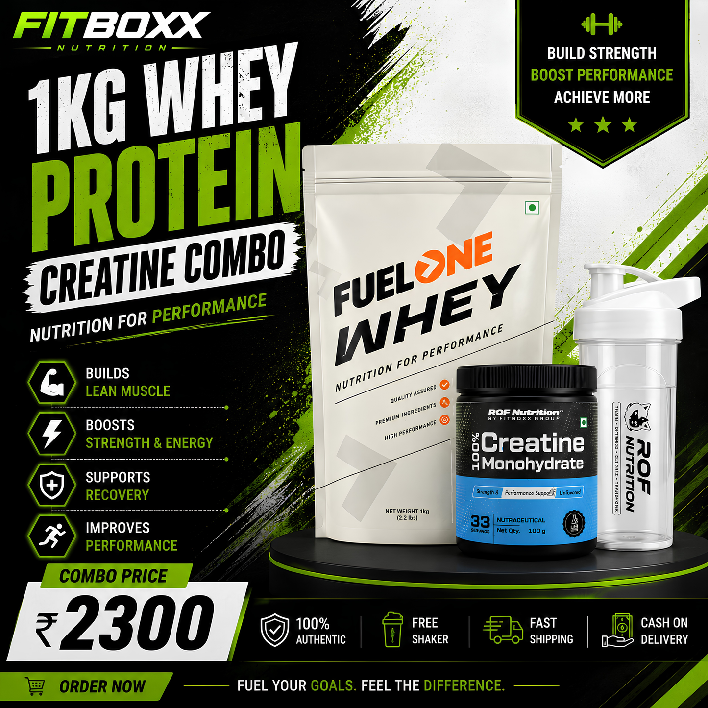 Fuel One 1 kg whey with creatine combo